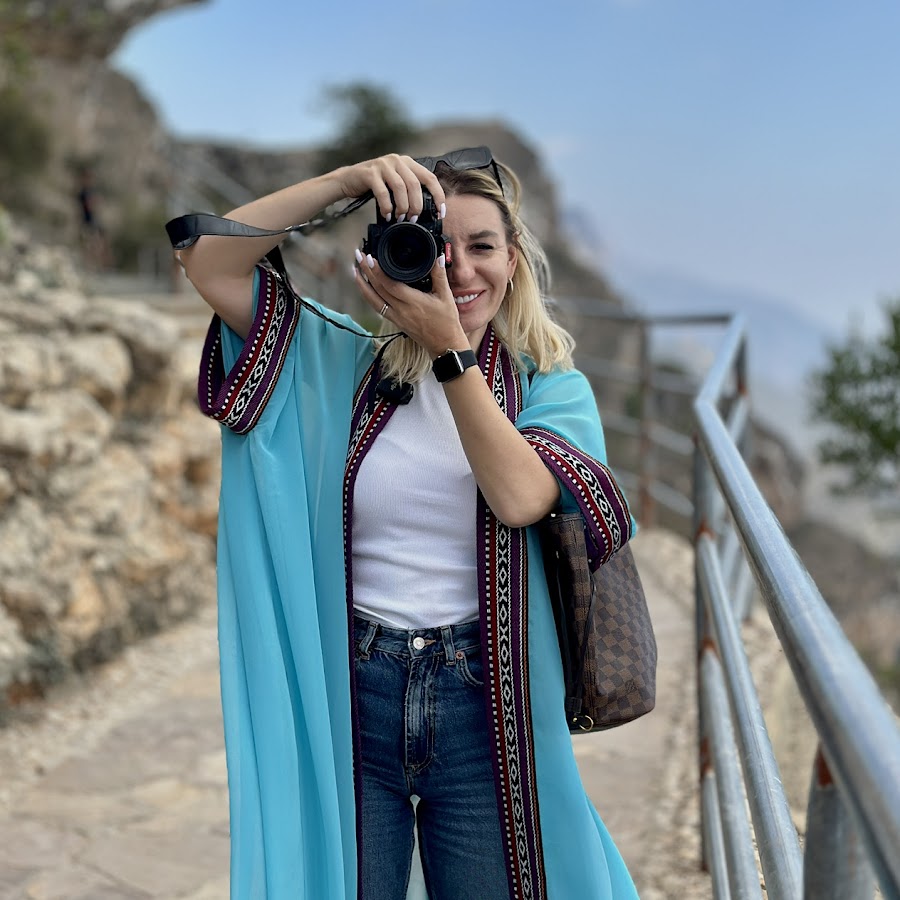 Anya Hayat filming in the mountains